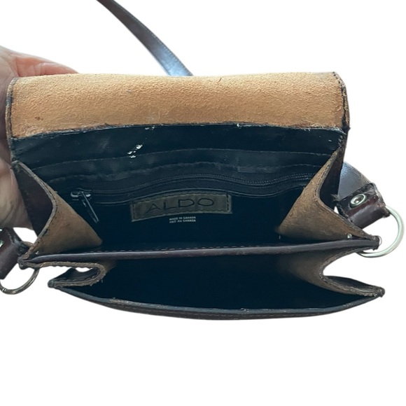 Vintage Aldo Small Brown Leather Crossbody Bag - Picture 5 of 11